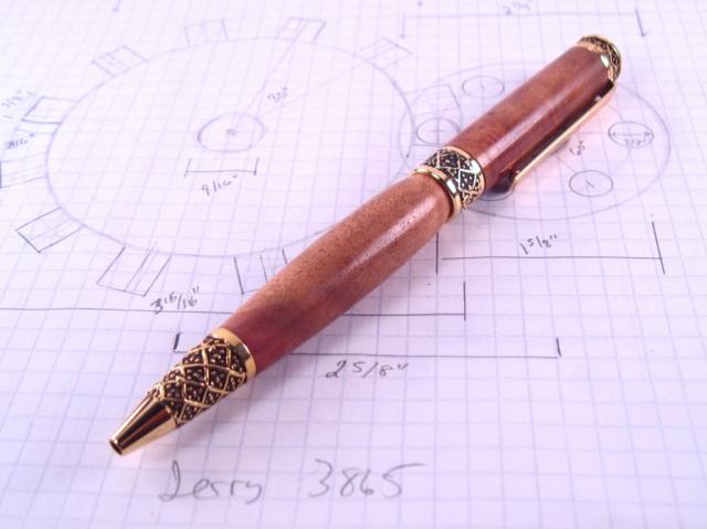 Cinnamon Burl Sculpted Designer Style Ballpoint Twist