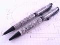 Black Enamel Slim Pen and Pencil in Corian