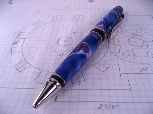 Acrylic "Purple Rain" Platinum Cigar Ballpoint Pen