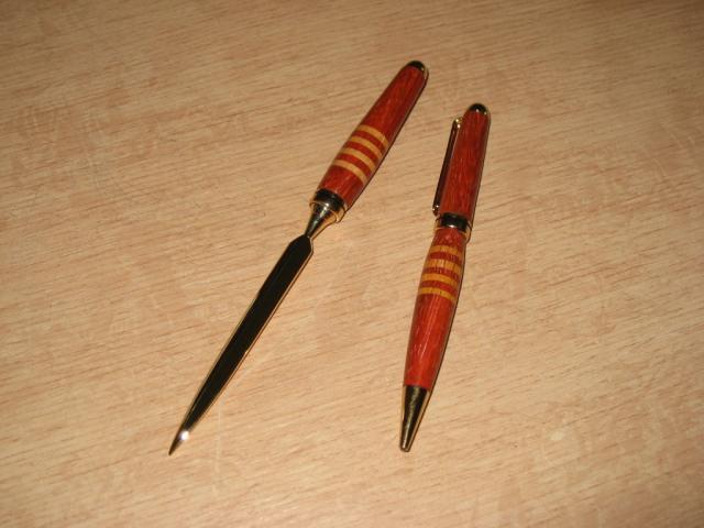 Padauk Pen & Letter Opener Gold Kit