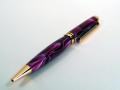 Gold European Ballpoint Twist with Purple Haze Acrylic