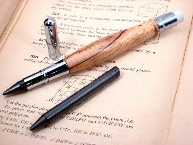 Spalted Pecan Chrome Pencil Extender