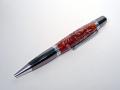 Crushed Velvet Acrylic Gatsby Ballpoint Pen with Gun Metal Fittings
