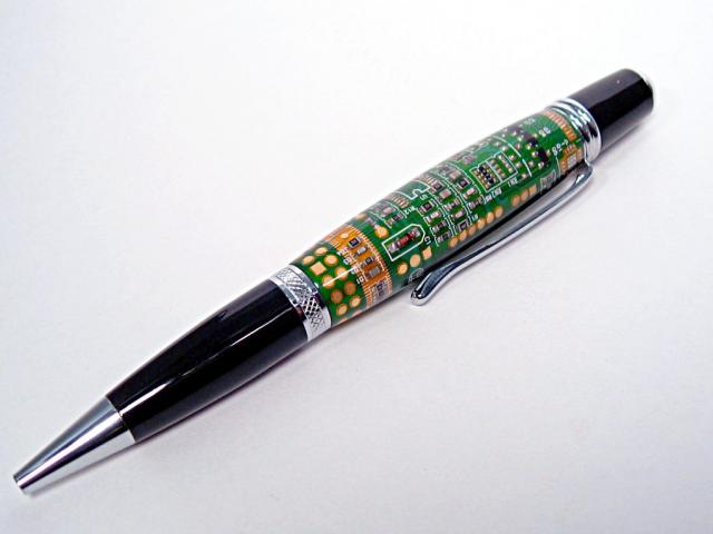 Clear Acrylic Circuit Board Gatsby Ballpoint Pen with Chrome Fittings