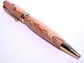 Spalted Pecan European Ballpoint Twist Pen with Gold Plated Fittings