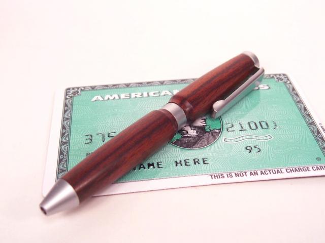 Credit Card Satin Ballpoint Pen in Bolivian Rosewood