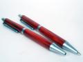 Slimline Pro Satin Ballpoint Pen and Pencil Set in Redheart