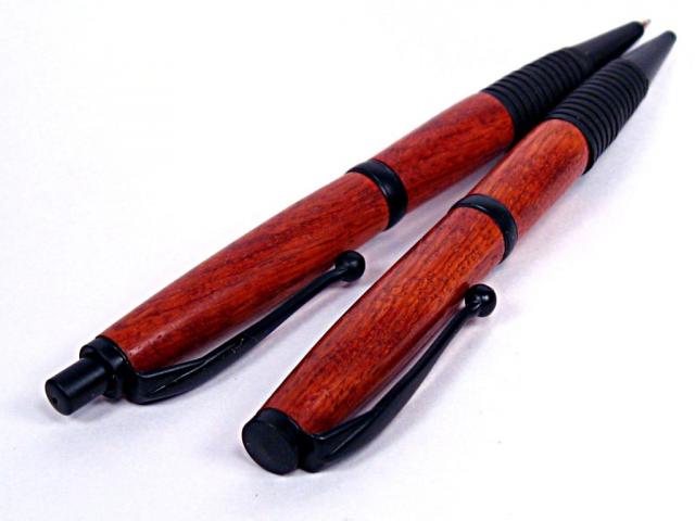 Comfort Grip Black Enamel Pen and Pencil Set in Kingwood