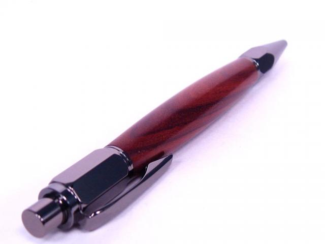 Bolivian Rosewood and Gunmetal Vertex Click Pen