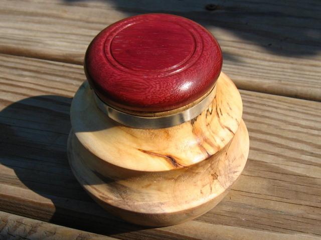 top down, the lid in purpleheart