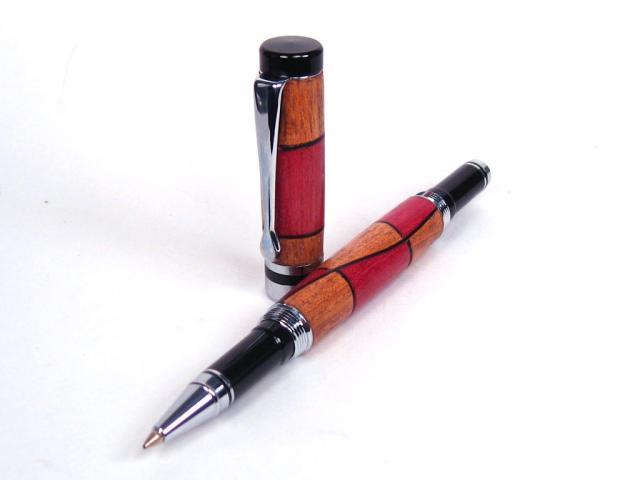 Classic Chrome Rollerball with Purpleheart/Red Oak Segment